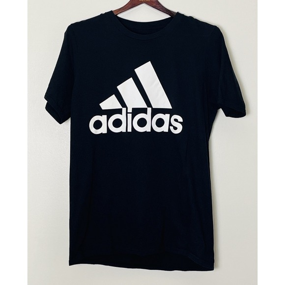 Adidas Logo T-Shirt Men's Medium Black White BlokeCore Sportswear - Picture 1 of 3